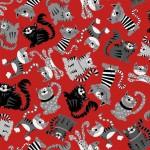 Michael Miller Fabrics Parisian Cats  CX11398-REDX-D