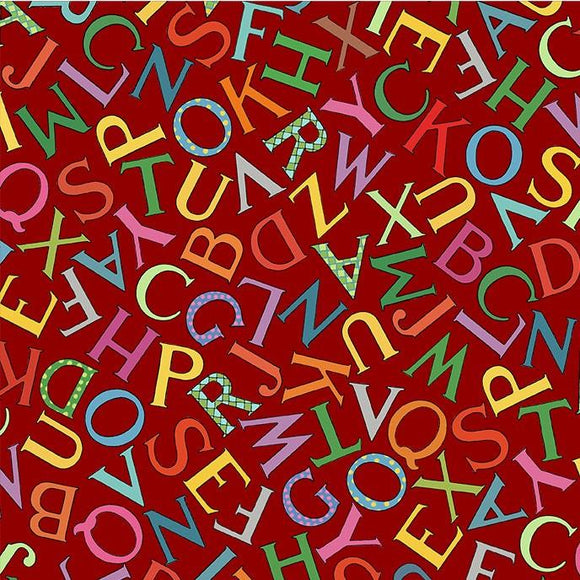 Michael Miller Fabrics Playful Letters Red CX9453-REDX-D