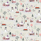 Michael Miller Fabrics Winter Days Snowy Weather DC9574-PINK-D