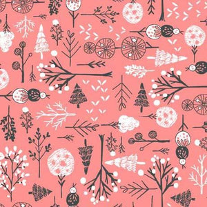 Michael Miller Fabrics Winter Days Wintertime DC9568-PINK-D