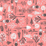 Michael Miller Fabrics Winter Days Wintertime DC9568-PINK-D