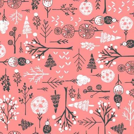 Michael Miller Fabrics Winter Days Wintertime DC9568-PINK-D