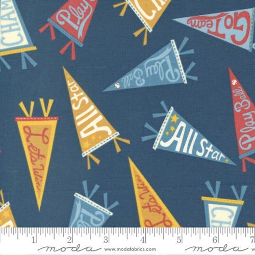 Moda Fabrics All Star Pennant Party Navy 20853 19