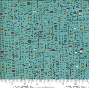 Moda Fabrics Animal Crackers Splash Aqua 5804 13