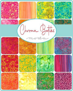 Moda Fabrics Chroma Batiks Jelly Roll 40 pieces 2.5"x44" each 4366JR