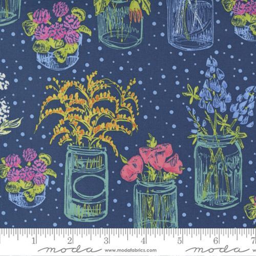 Moda Fabrics Wild Blossoms Navy 48734 25