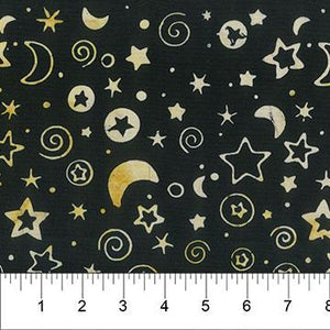 Northcott Fabrics Midnight Magic Batik  Black  83005-99