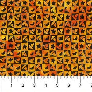 Northcott Fabrics Midnight Magic Batik  Pumpkin  83003-58