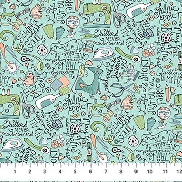 Northcott Fabrics My Happy Place Multi Turquoise  25601-66