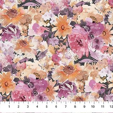 Northcott Fabrics Vivian Charcoal Multi 26827-98