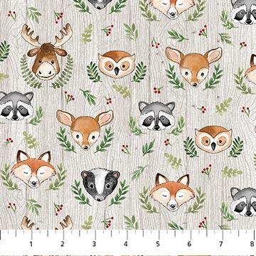 Northcott Fabrics Woodland Adventures Mid Gray  Multi 25266-94