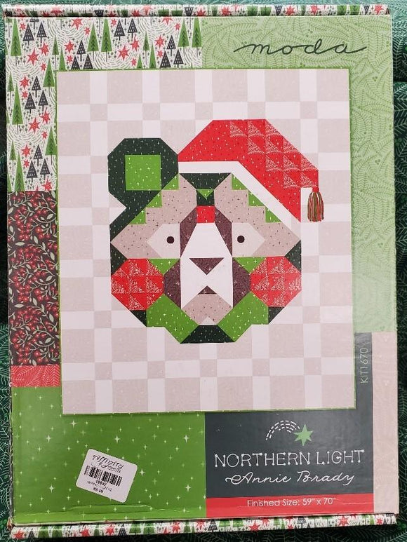 Northern Lights Holiday Bear Quilt Sample finished size 59
