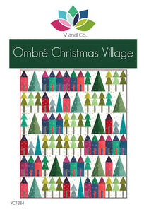 Ombre Christmas Village Pattern by Vanessa Christenson finished size 67.5" x 81"