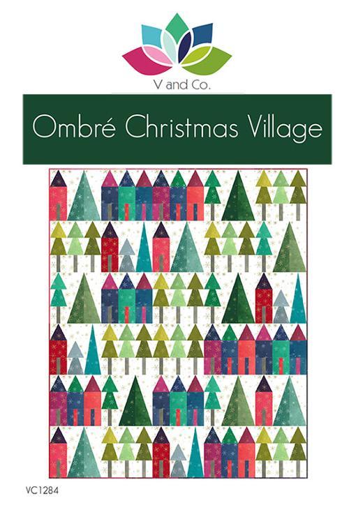 Ombre Christmas Village Pattern by Vanessa Christenson finished size 67.5
