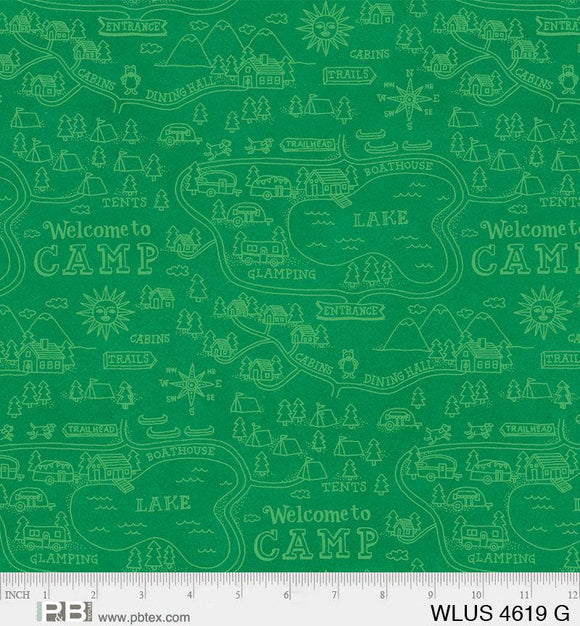 P&B Textiles Wanderlust Green 04619 G