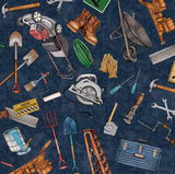 QT Fabrics A little Handy Tool Toss Navy 28195-W