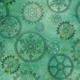 QT Fabrics Aquatic Steampunkery Gears Aqua 1649 27772 Q