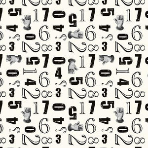 QT Fabrics Aquatic Steampunkery Number Toss Cream 1649 28393 E