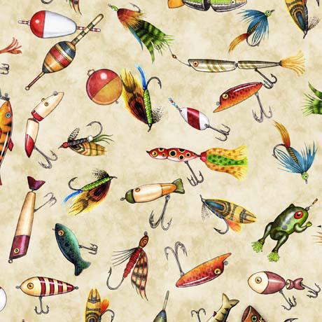 QT Fabrics Fish Tails Fishing Lures Tan 30070-E