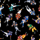 QT Fabrics Football Novelteenie Football Players Black 27984 J