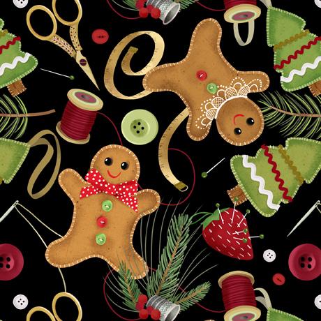 QT Fabrics Happiness is Homemade Sewing & Christmas Toss 1649 28908 J 150