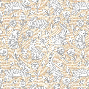 QT Fabrics Hippity Hop Linear Bunnies 1649 29216 O