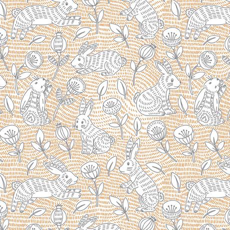 QT Fabrics Hippity Hop Linear Bunnies 1649 29216 O