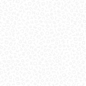 QT Fabrics Illusions Alphabets - White 1649 26760 Z 150