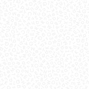 QT Fabrics Illusions Alphabets - White 1649 26760 Z 150