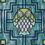 QT Fabrics Nocturne Owl Trellis Turquoise 28114 Q
