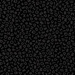QT Fabrics Quilting Illusions Alphabets  Black 1649-26760-J-120