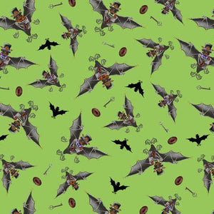 QT Fabrics Seampunk Halloween 2 Bats  1649 29600 G