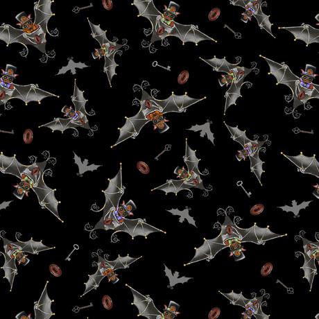 QT Fabrics Seampunk Halloween 2 Bats  1649 29600 J