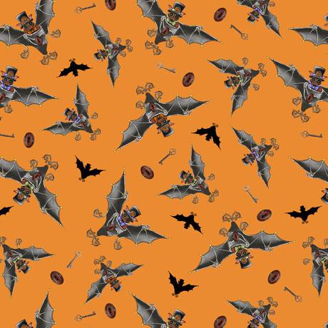 QT Fabrics Seampunk Halloween 2 Bats  1649 29600 o