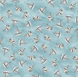 QT Fabrics Set Sail Small Sailboats Aqua 28493 Q