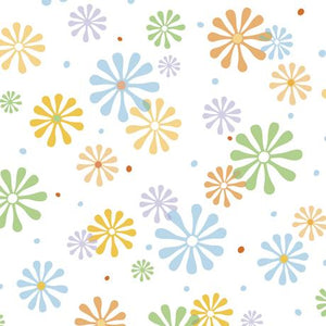 QT Fabrics Whale Of A Time Flower Power White 28100-Z