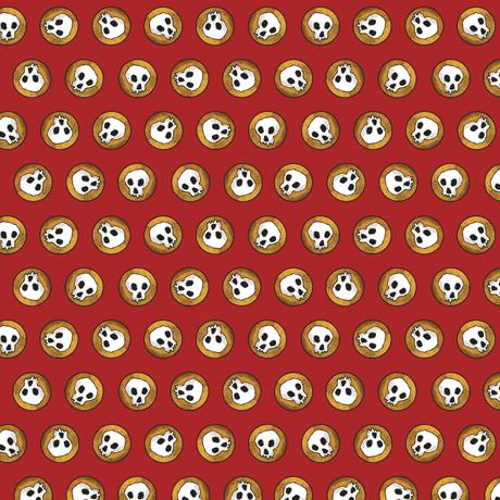 QT Fabrics Steampunk Skulls Red 27774-R