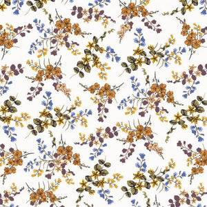 RJR Fabrics Ode To Poppies Gathered Flowers Cornflower Blue  RJ4404-CB3