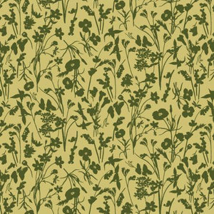 RJR Fabrics Ode To Poppies Hidden Foliage Sage Yellow  RJ4402-SY1