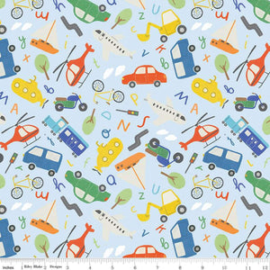 Riley Blake Designs Flannel Automobiles  F14695-SKY