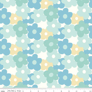 Riley Blake Designs Flannel Flower Power  F14697-BLUE