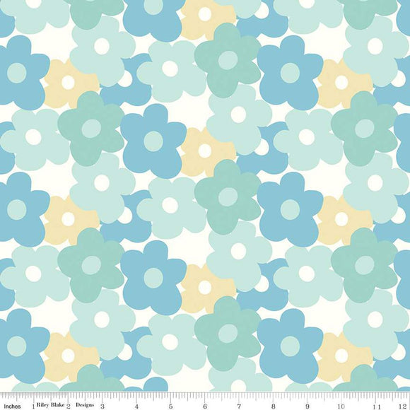 Riley Blake Designs Flannel Flower Power  F14697-BLUE