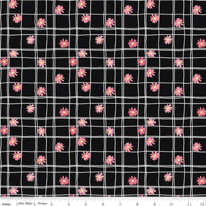 Riley Blake Designs Flour & Flower Flower Grid Black C14014-Black