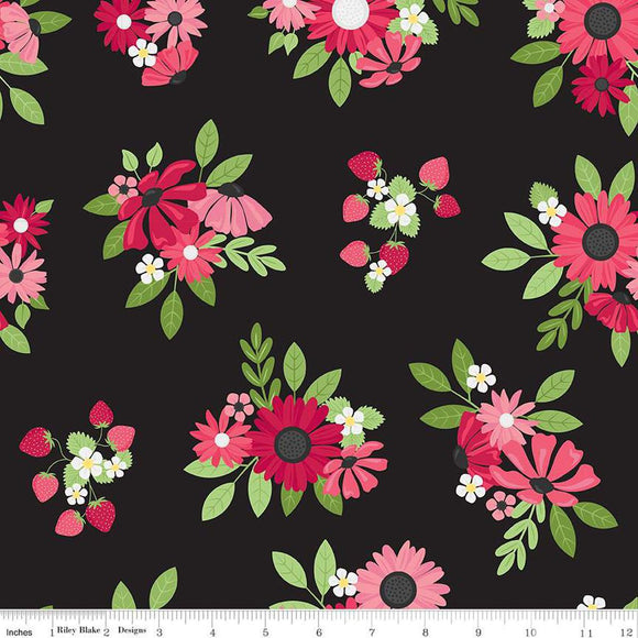 Riley Blake Designs Flour & Flower Main  Black  C14010-Black