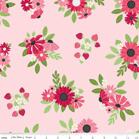 Riley Blake Designs Flour & Flower Main  Pink C14010-Pink
