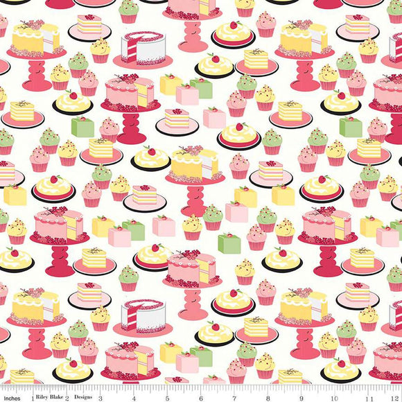 Riley Blake Designs Flour & Flower Sweet Bakes White  C14013-White