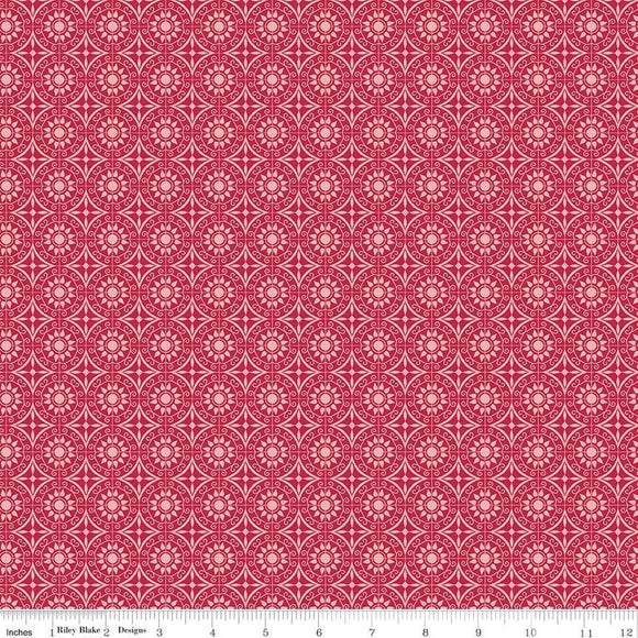 Riley Blake Designs Flour & Flower Tiles  Berry C14016-Berry