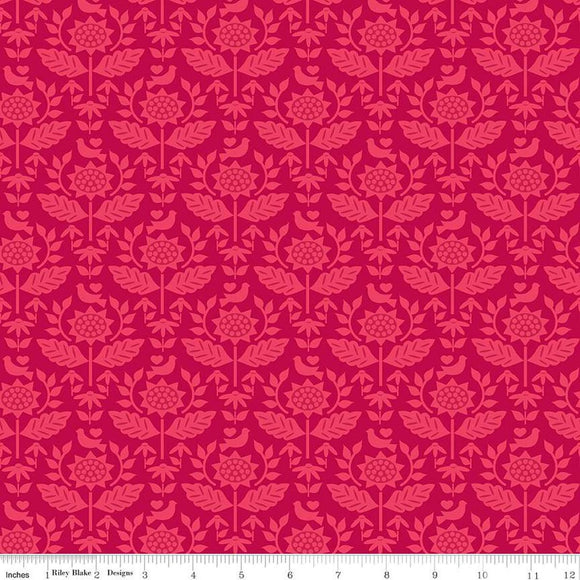 Riley Blake Designs Flour & Flower Wallpaper Berry C14011-Berry