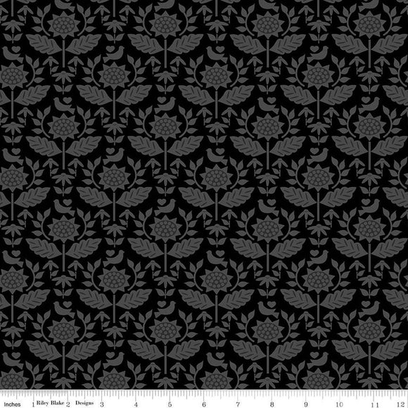 Riley Blake Designs Flour & Flower Wallpaper Black C14011-Black