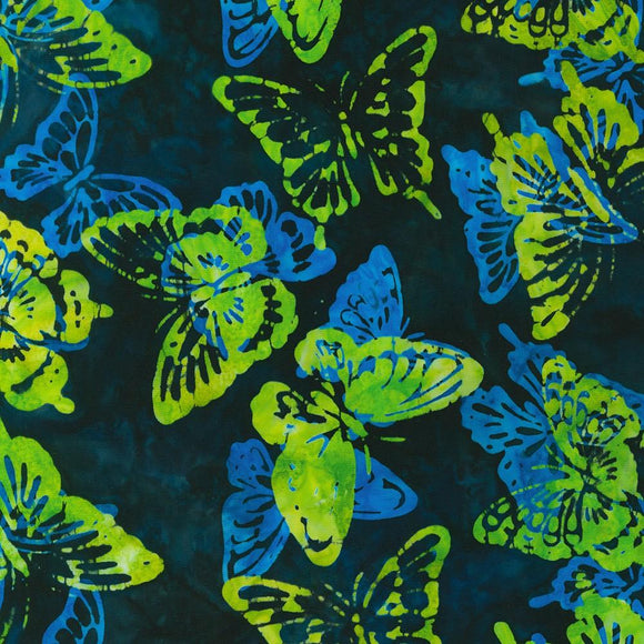 Robert Kaufman Fabrics Batiks Butterfly Habitat AMD-22382-424 Peridot